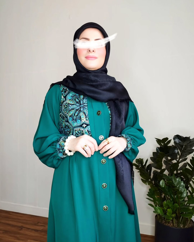 مانتو زنانه. مدل سبز زمردی خرجکار هندی