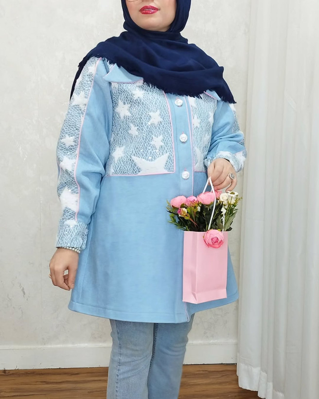 مانتو زنانه مدل لی ترک جنس ترکیب لی ساده و لی طرح دار