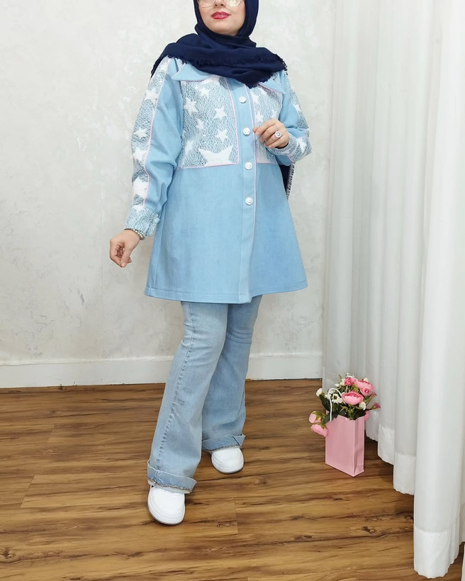مانتو زنانه مدل لی ترک جنس ترکیب لی ساده و لی طرح دار