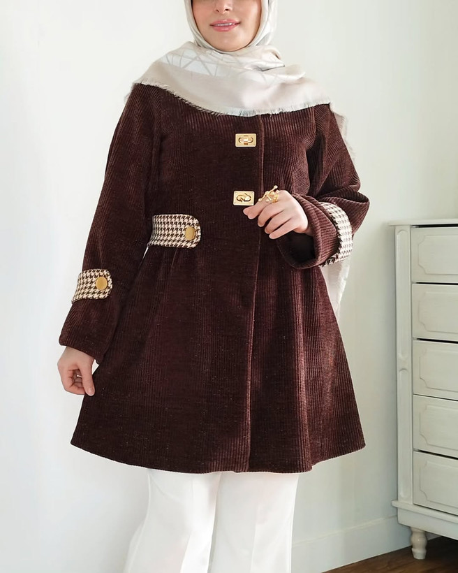 مانتو زنانه لمزو با خرجکار پیچازی
