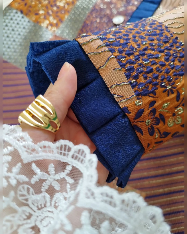 مانتو زنانه مدل چهل تیکه ژاکارد سرمهای