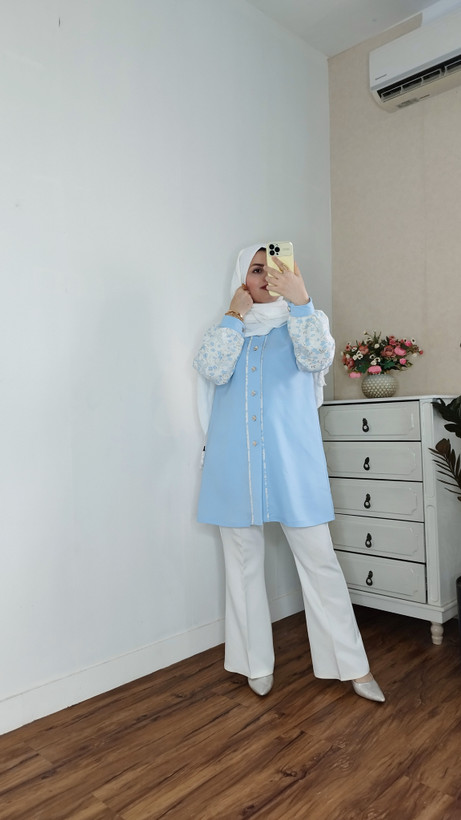 مانتو زنانه مدل ژاکارد پروانه